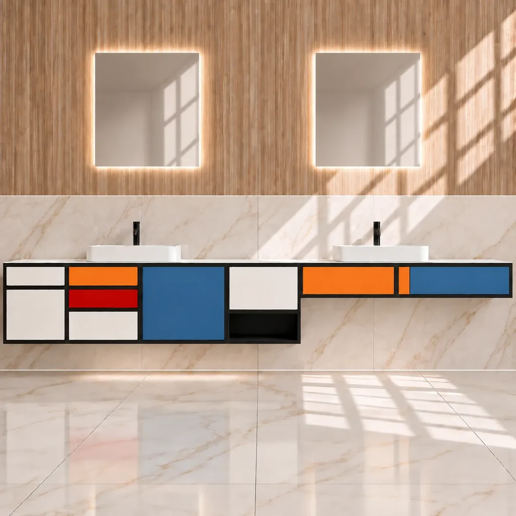 Oak structured light + Marble polished calacatta