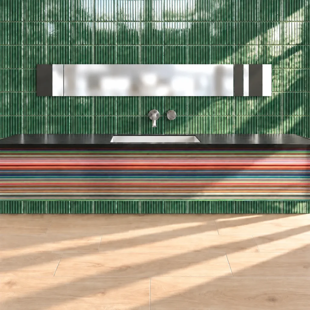 Squares Baguettes green + Oak light